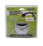 DVI KVM 2x1 Switch 3.9 ft Cables Supports USB 2.0 Device Control up to 2 Computers and Audio / Microphone 3.5mm Jack