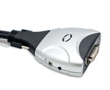 DVI KVM 2x1 Switch 3.9 ft Cables Supports USB 2.0 Device Control up to 2 Computers and Audio / Microphone 3.5mm Jack