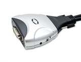 DVI KVM 2x1 Switch 3.9 ft Cables Supports USB 2.0 Device Control up to 2 Computers and Audio / Microphone 3.5mm Jack