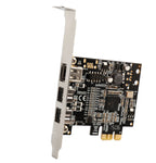 Low Profile PCI-Express Firewire Card with Two 1394b Ports and One 1394a Port (2B1A), TI Chipset, Extra Regular Bracket SD-PEX30009