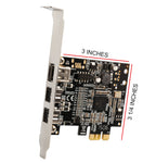 Low Profile PCI-Express Firewire Card with Two 1394b Ports and One 1394a Port (2B1A), TI Chipset, Extra Regular Bracket SD-PEX30009