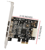 SY-PEX30016 3 Port IEEE 1394 Firewire 1394B & 1394A PCIe 1.1 x1 Card TI XIO2213B Chipset Requires Legacy Driver for Windows 8 10